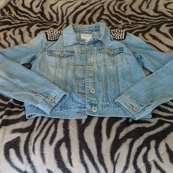 Forever 21 Studded Denim Jacket - Picture 2 of 5